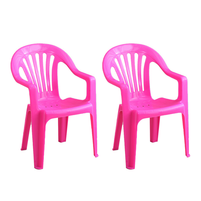 Silla con respaldo de listones de estilo minimalista, sillas laterales de comedor apilables de plástico para el hogar