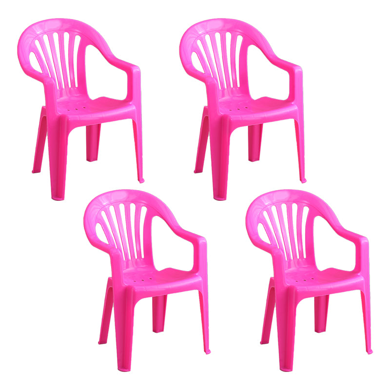 Silla con respaldo de listones de estilo minimalista, sillas laterales de comedor apilables de plástico para el hogar