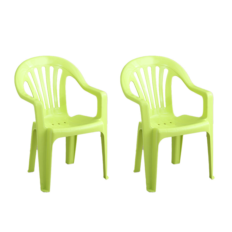 Silla con respaldo de listones de estilo minimalista, sillas laterales de comedor apilables de plástico para el hogar