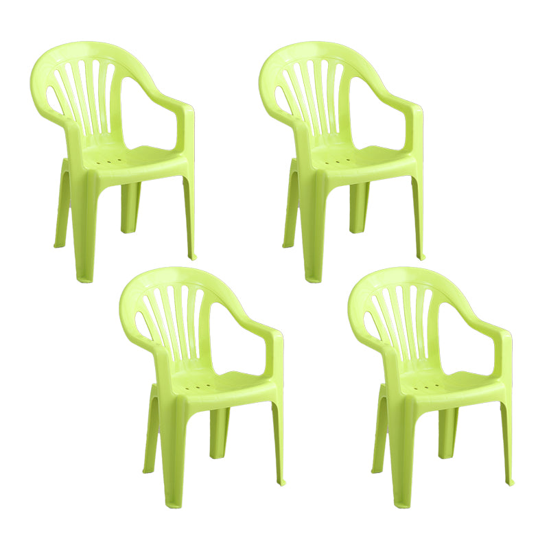 Silla con respaldo de listones de estilo minimalista, sillas laterales de comedor apilables de plástico para el hogar
