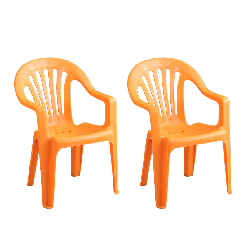 Silla con respaldo de listones de estilo minimalista, sillas laterales de comedor apilables de plástico para el hogar