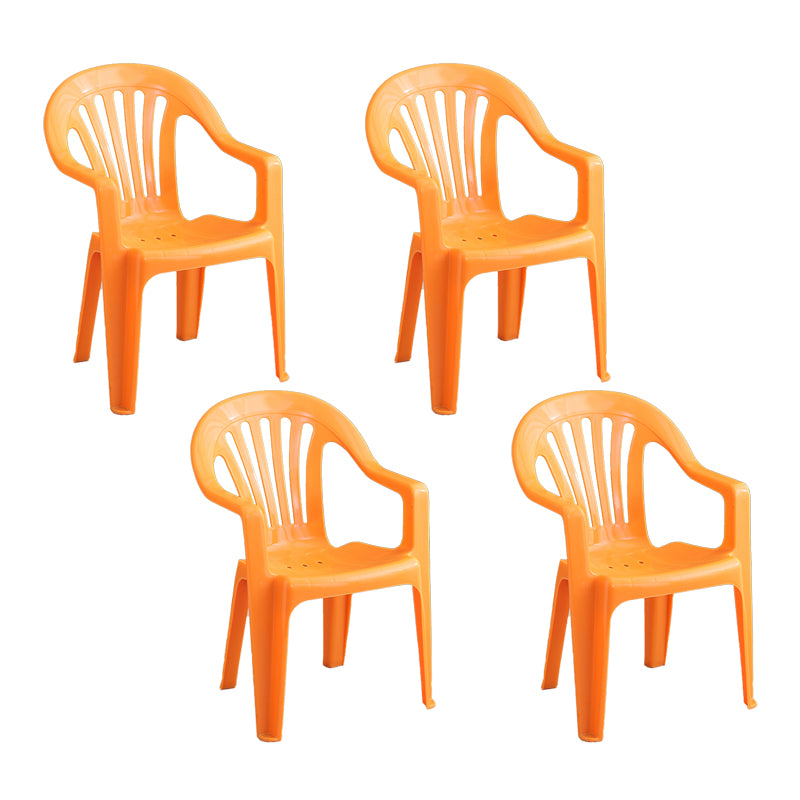 Silla con respaldo de listones de estilo minimalista, sillas laterales de comedor apilables de plástico para el hogar