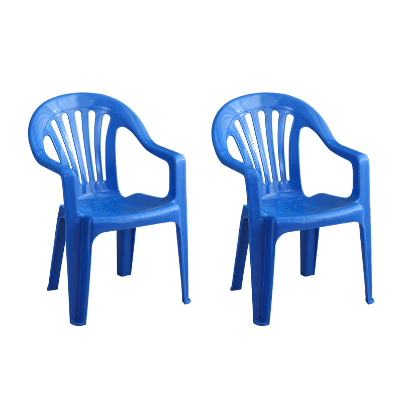 Silla con respaldo de listones de estilo minimalista, sillas laterales de comedor apilables de plástico para el hogar