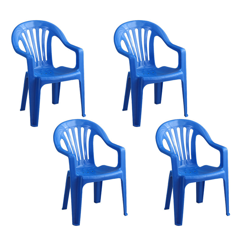 Silla con respaldo de listones de estilo minimalista, sillas laterales de comedor apilables de plástico para el hogar