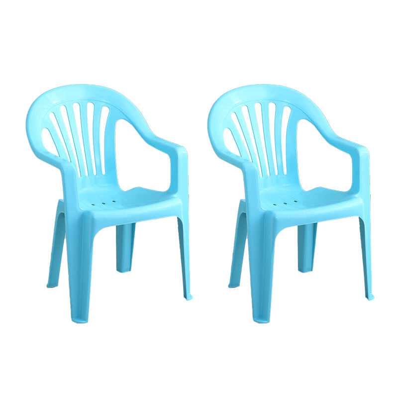 Silla con respaldo de listones de estilo minimalista, sillas laterales de comedor apilables de plástico para el hogar