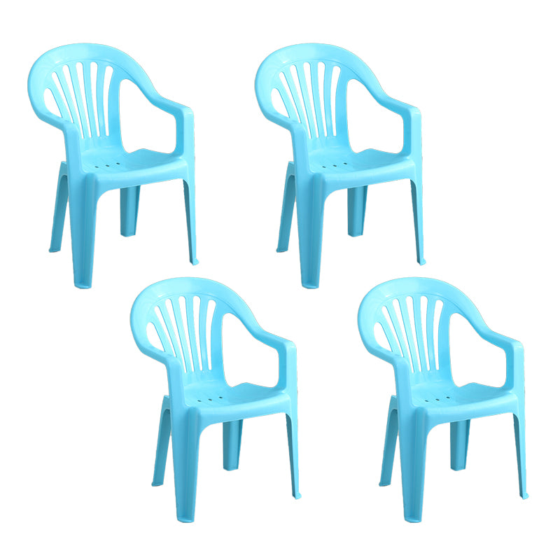 Silla con respaldo de listones de estilo minimalista, sillas laterales de comedor apilables de plástico para el hogar