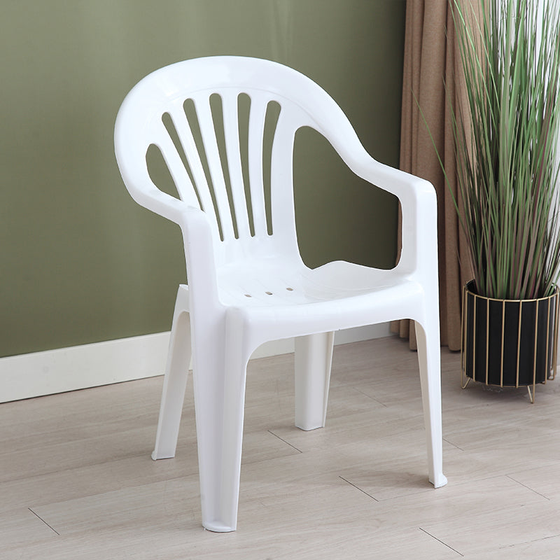 Chaise à dossier à lattes de Style minimaliste, chaises latérales de salle à manger empilables en plastique pour la maison