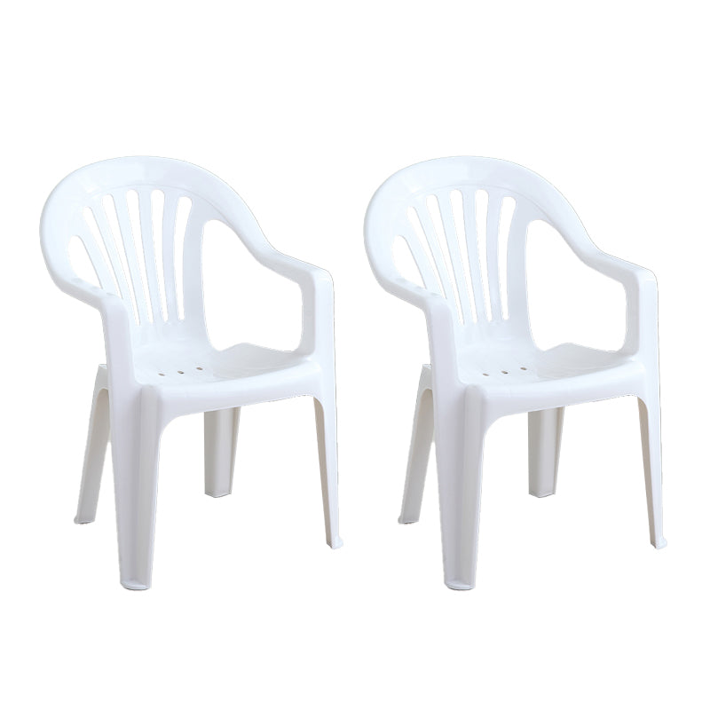 Silla con respaldo de listones de estilo minimalista, sillas laterales de comedor apilables de plástico para el hogar