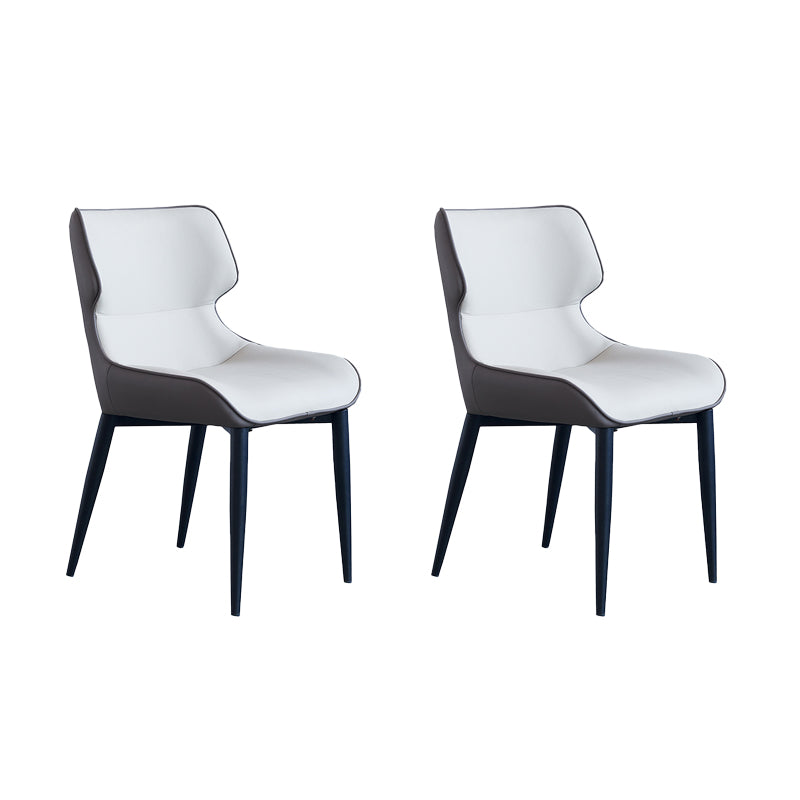 Chaise de salle à manger rembourrée en métal avec accoudoirs industriels d'intérieur (Ensemble de 2)