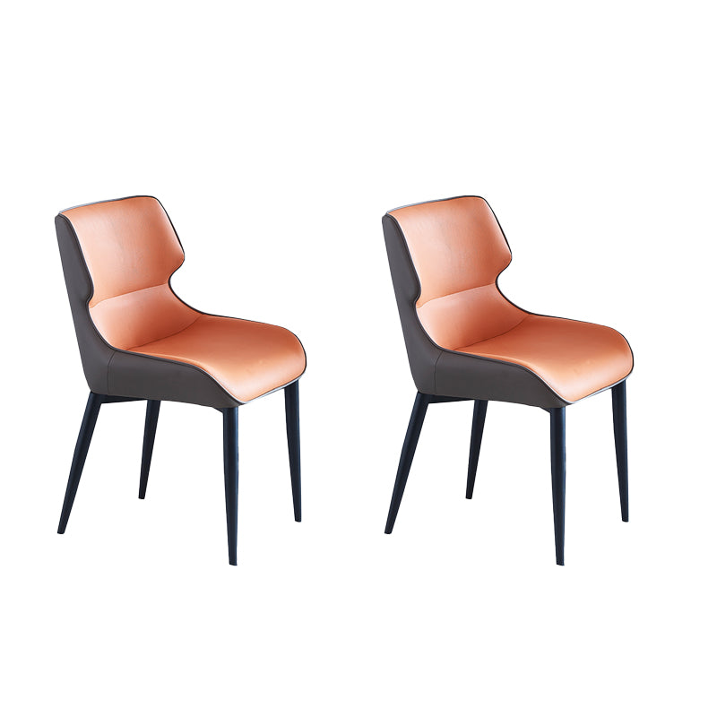 Chaise de salle à manger rembourrée en métal avec accoudoirs industriels d'intérieur (Ensemble de 2)