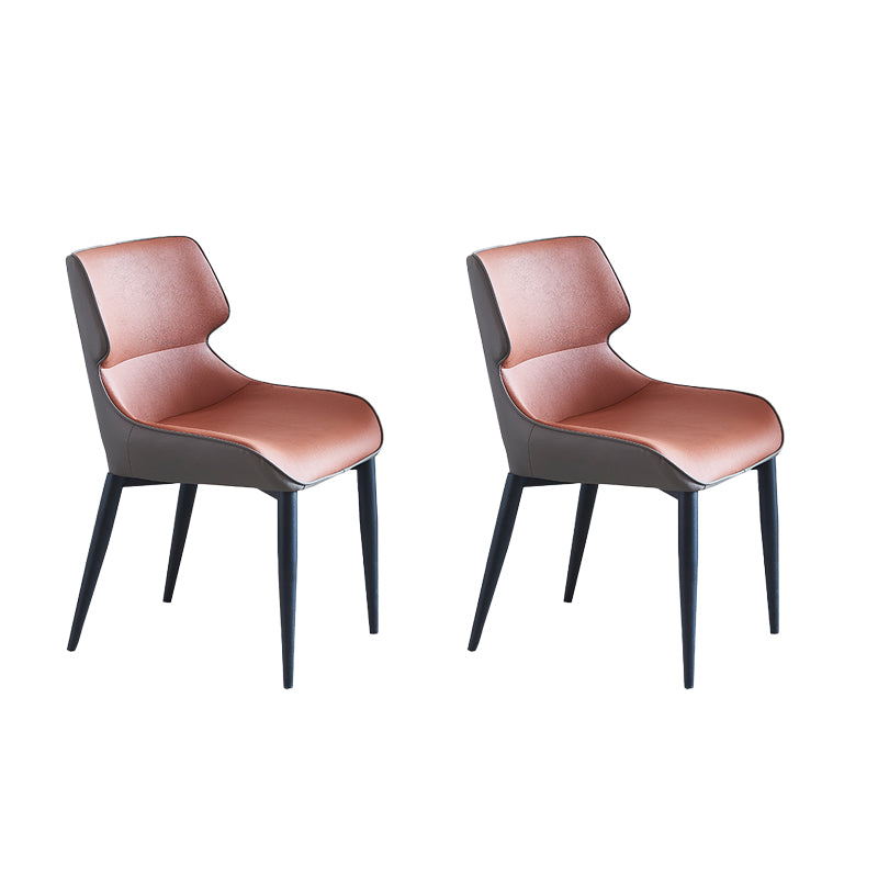 Chaise de salle à manger rembourrée en métal avec accoudoirs industriels d'intérieur (Ensemble de 2)
