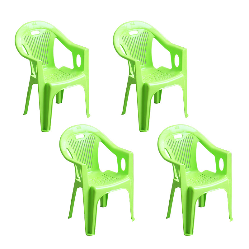 Sillas de comedor de plástico de estilo moderno, respaldo de listones, sillas laterales apilables