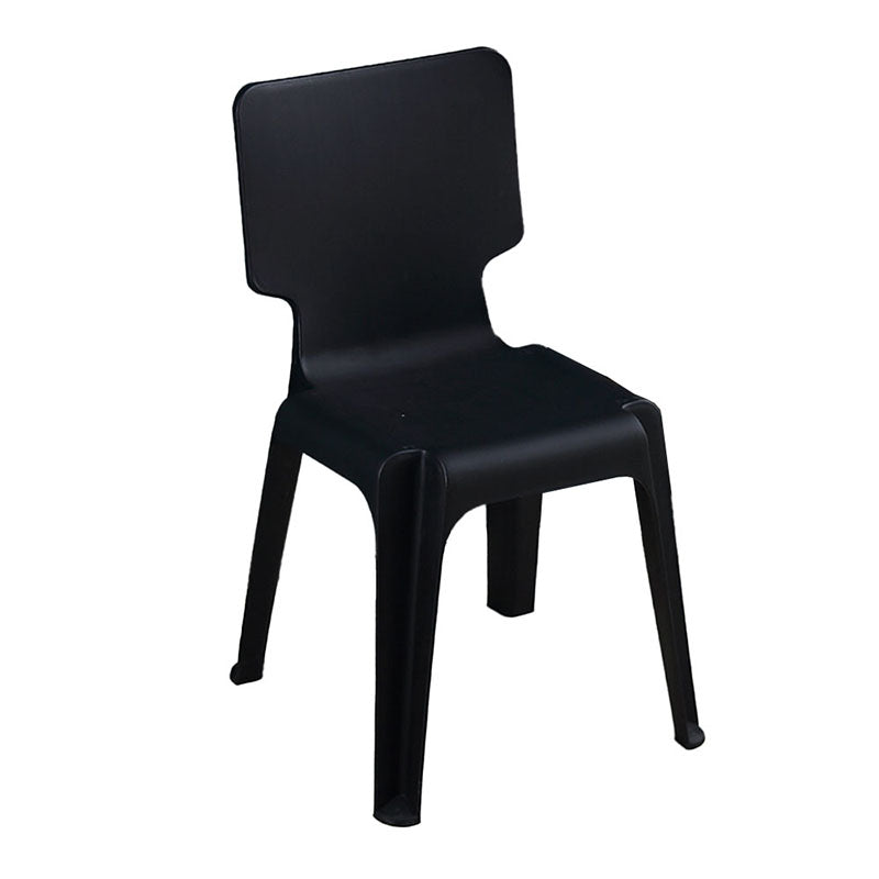 Chaises latérales de salle à manger en plastique contemporaines, chaise empilable sans bras à dossier solide