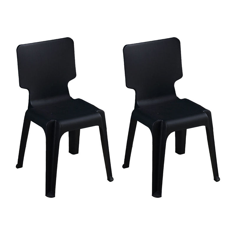 El plástico contemporáneo que cena el lado preside la silla apilable sin brazos de la parte posterior sólida