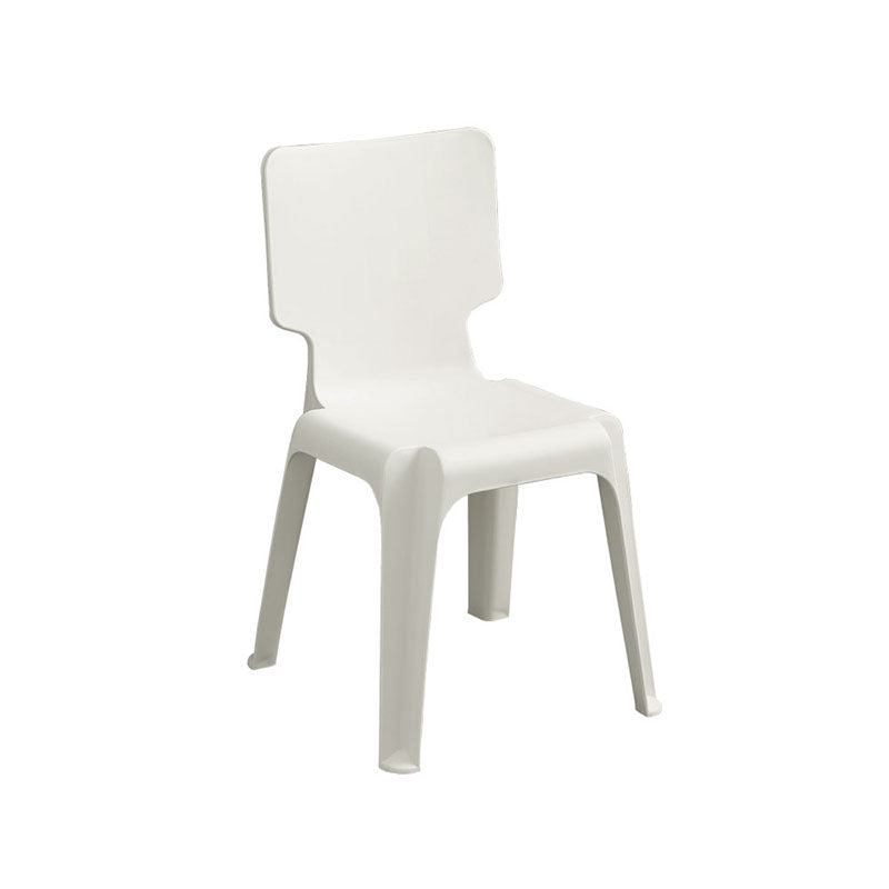 El plástico contemporáneo que cena el lado preside la silla apilable sin brazos de la parte posterior sólida