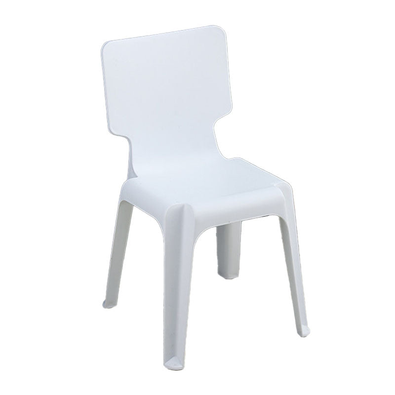 Chaises latérales de salle à manger en plastique contemporaines, chaise empilable sans bras à dossier solide
