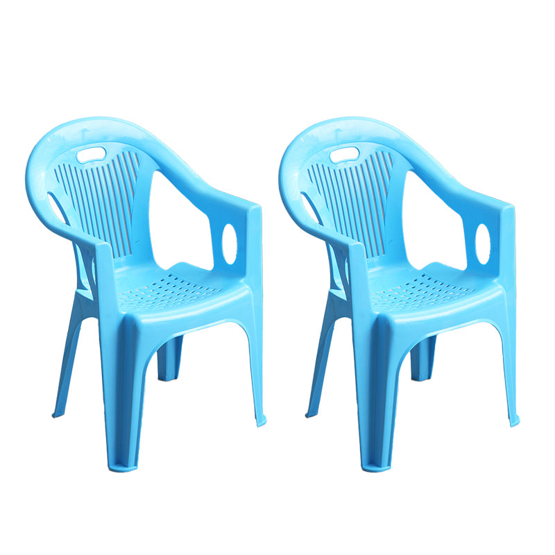 Sillas laterales de comedor de plástico de estilo contemporáneo, respaldo de listones, sillas laterales apilables para uso doméstico
