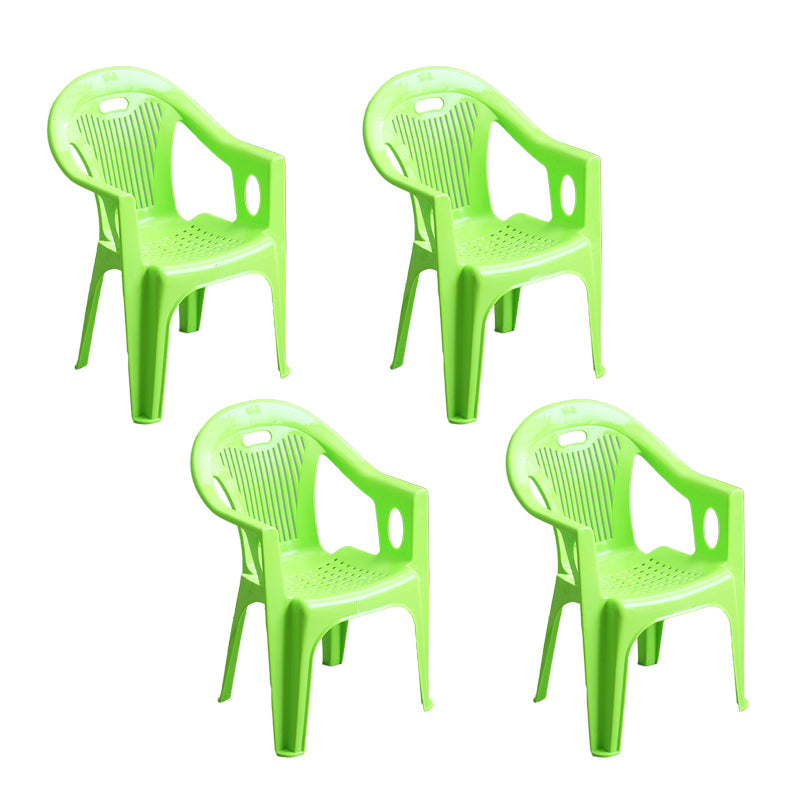Sillas laterales de comedor de plástico de estilo contemporáneo, respaldo de listones, sillas laterales apilables para uso doméstico