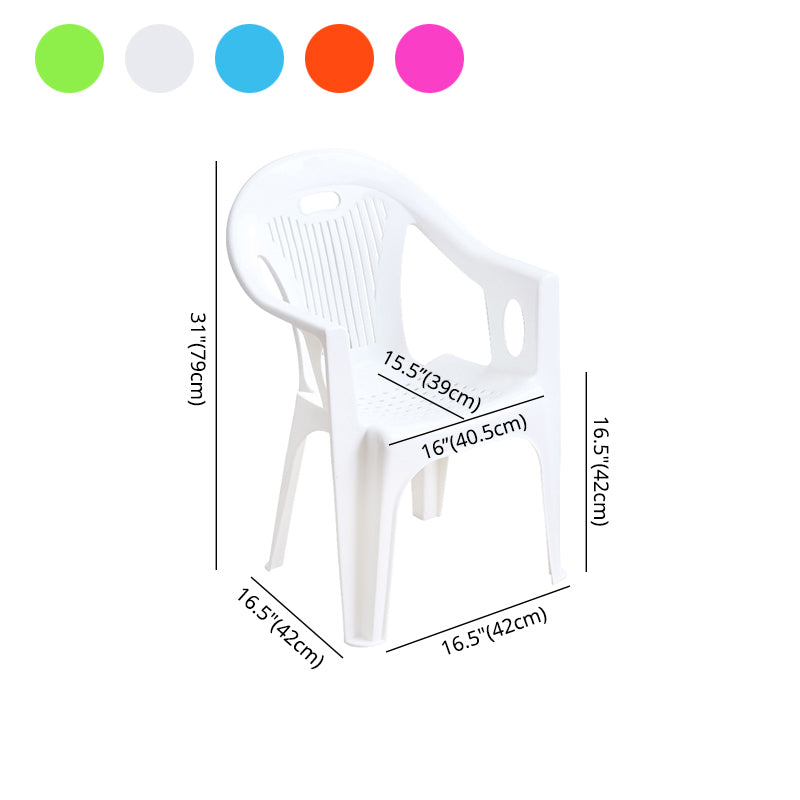 Sillas laterales de comedor de plástico de estilo contemporáneo, respaldo de listones, sillas laterales apilables para uso doméstico