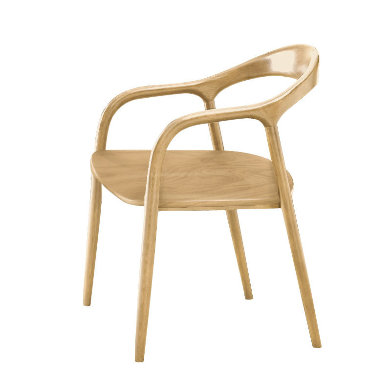 Sillas tradicionales de madera maciza de fresno, juego de sillas de comedor con brazo trasero abierto