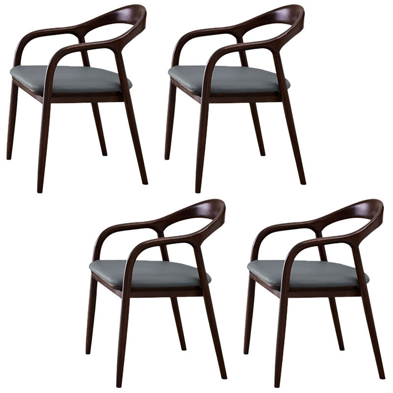 Sillas tradicionales de madera maciza de fresno, juego de sillas de comedor con brazo trasero abierto