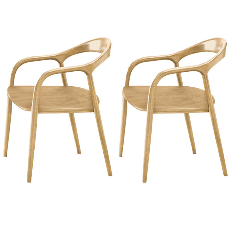 Sillas tradicionales de madera maciza de fresno, juego de sillas de comedor con brazo trasero abierto