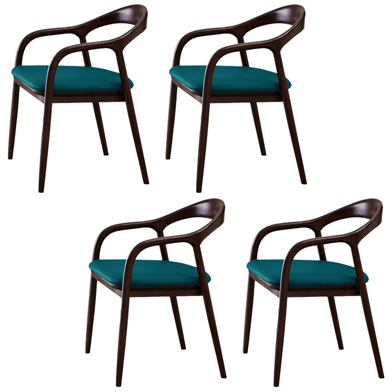 Sillas tradicionales de madera maciza de fresno, juego de sillas de comedor con brazo trasero abierto