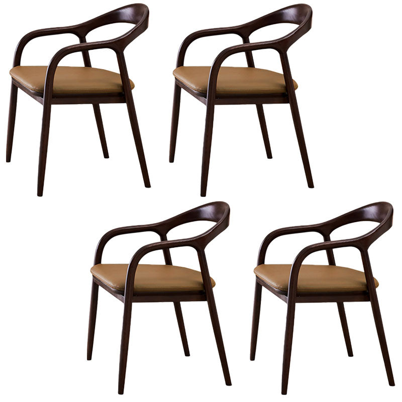 Sillas tradicionales de madera maciza de fresno, juego de sillas de comedor con brazo trasero abierto