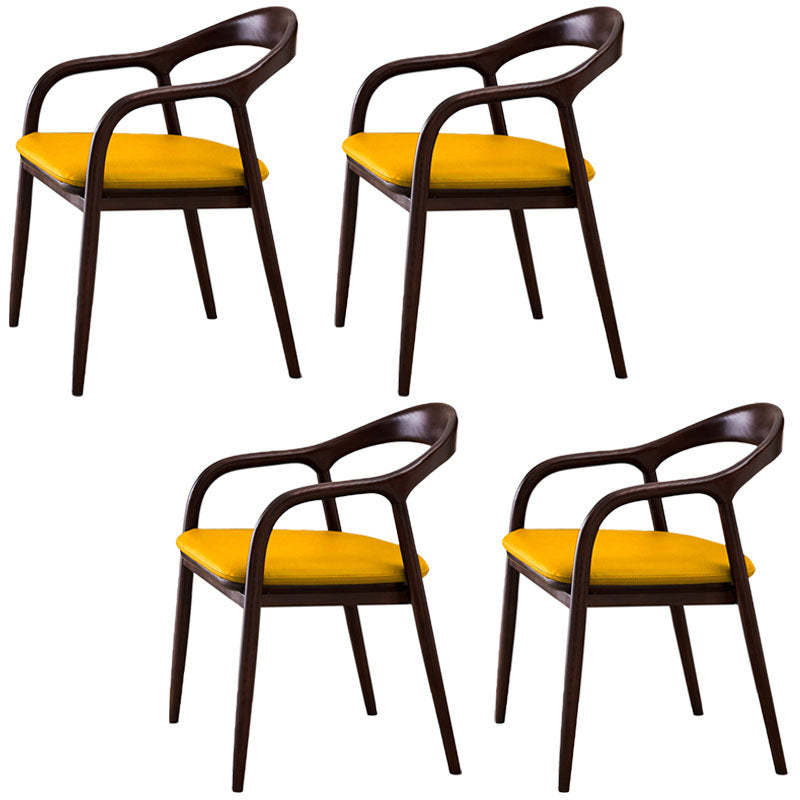 Sillas tradicionales de madera maciza de fresno, juego de sillas de comedor con brazo trasero abierto