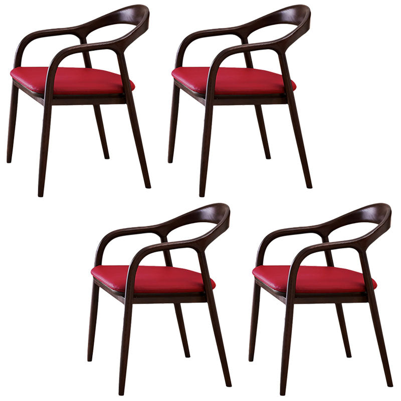 Sillas tradicionales de madera maciza de fresno, juego de sillas de comedor con brazo trasero abierto