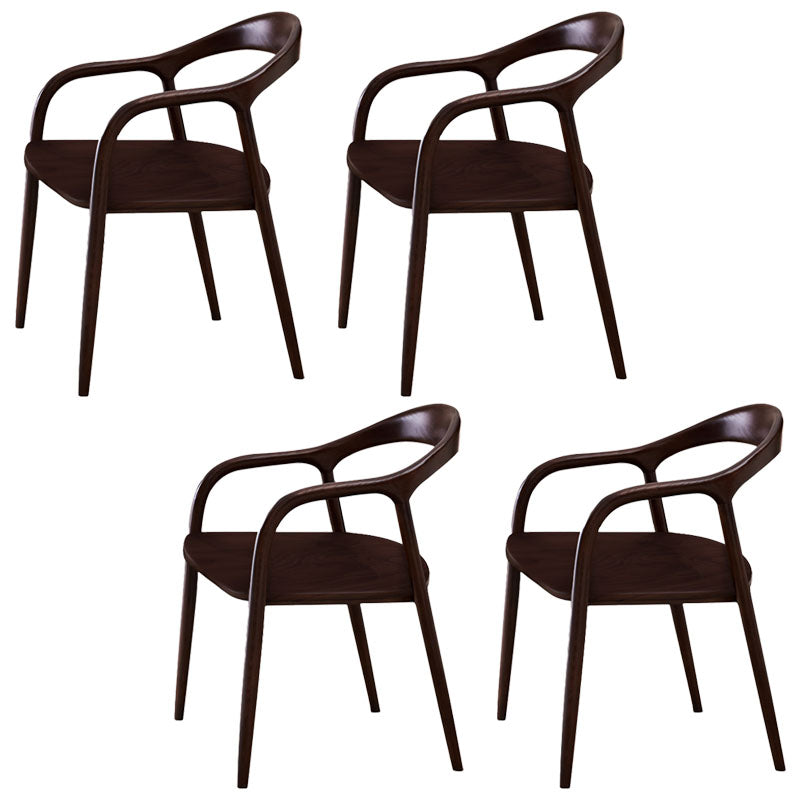 Sillas tradicionales de madera maciza de fresno, juego de sillas de comedor con brazo trasero abierto