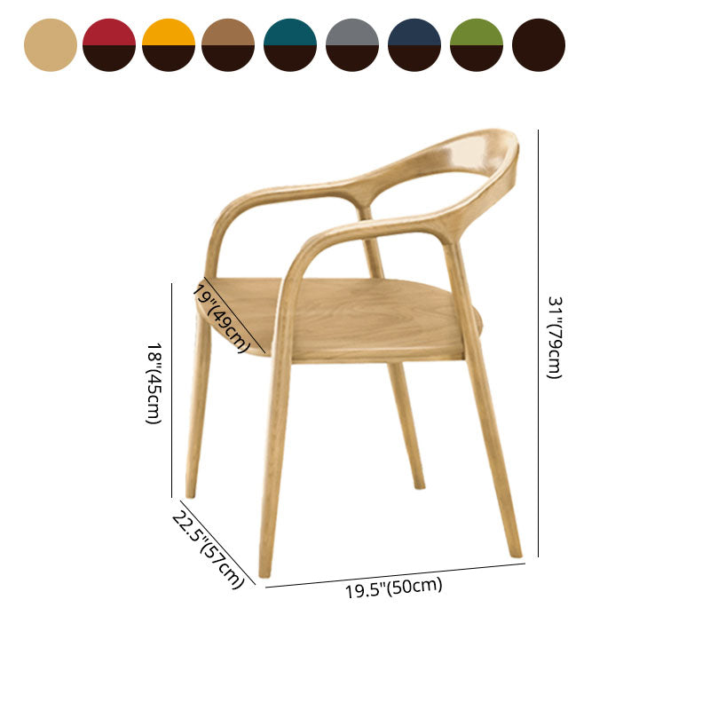 Sillas tradicionales de madera maciza de fresno, juego de sillas de comedor con brazo trasero abierto