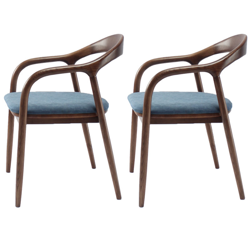 Silla tradicional de madera maciza con respaldo, juego de sillas con brazos y respaldo abierto para comedor y cocina