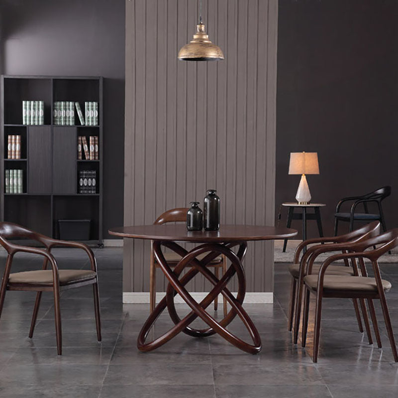 Silla tradicional de madera maciza con respaldo, juego de sillas con brazos y respaldo abierto para comedor y cocina