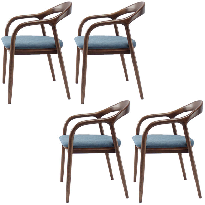Silla tradicional de madera maciza con respaldo, juego de sillas con brazos y respaldo abierto para comedor y cocina