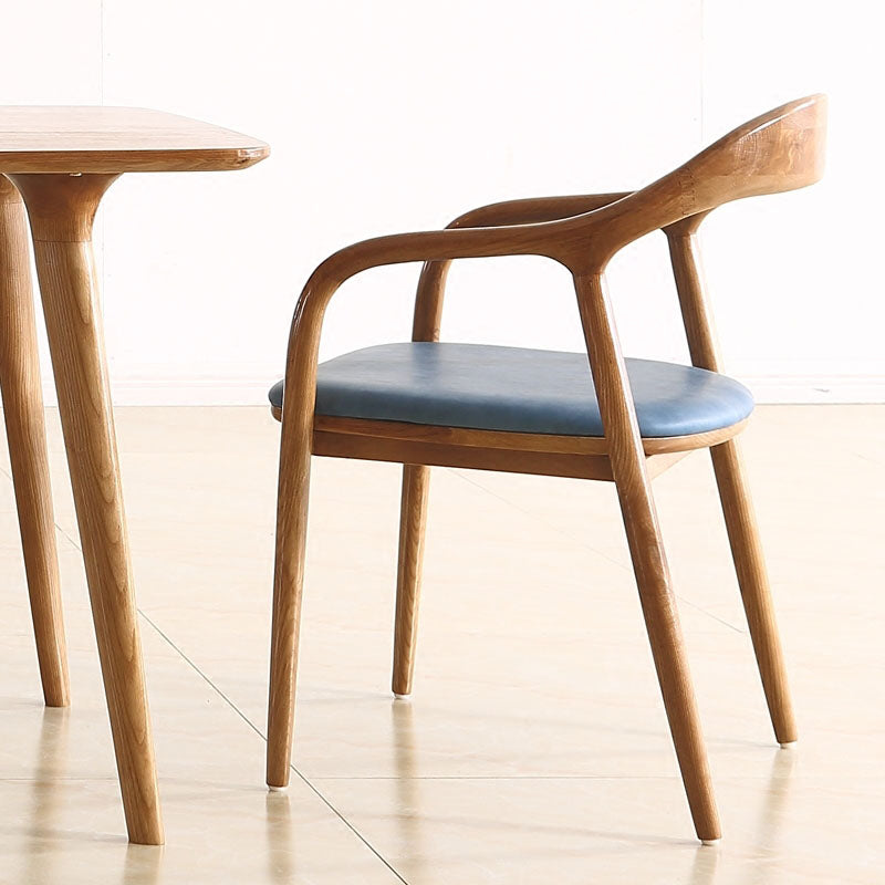 Silla tradicional de madera maciza con respaldo, juego de sillas con brazos y respaldo abierto para comedor y cocina