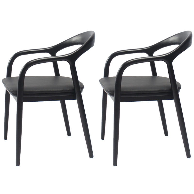 Silla tradicional de madera maciza con respaldo, juego de sillas con brazos y respaldo abierto para comedor y cocina