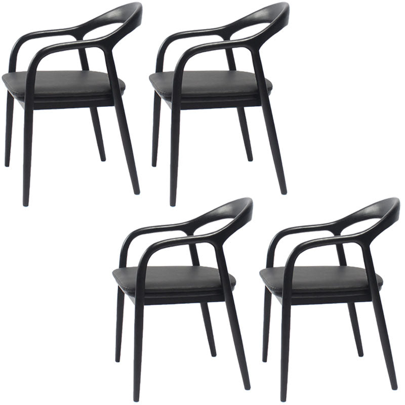 Silla tradicional de madera maciza con respaldo, juego de sillas con brazos y respaldo abierto para comedor y cocina