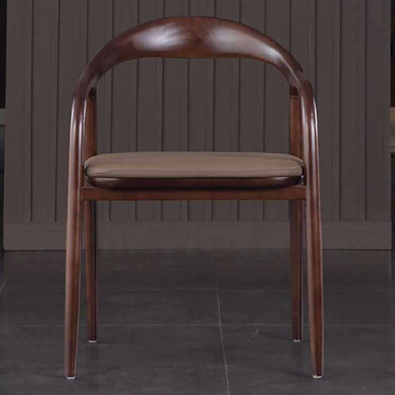 Silla tradicional de madera maciza con respaldo, juego de sillas con brazos y respaldo abierto para comedor y cocina