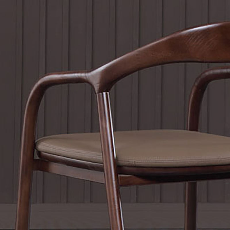 Silla tradicional de madera maciza con respaldo, juego de sillas con brazos y respaldo abierto para comedor y cocina