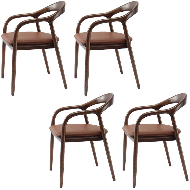Silla tradicional de madera maciza con respaldo, juego de sillas con brazos y respaldo abierto para comedor y cocina