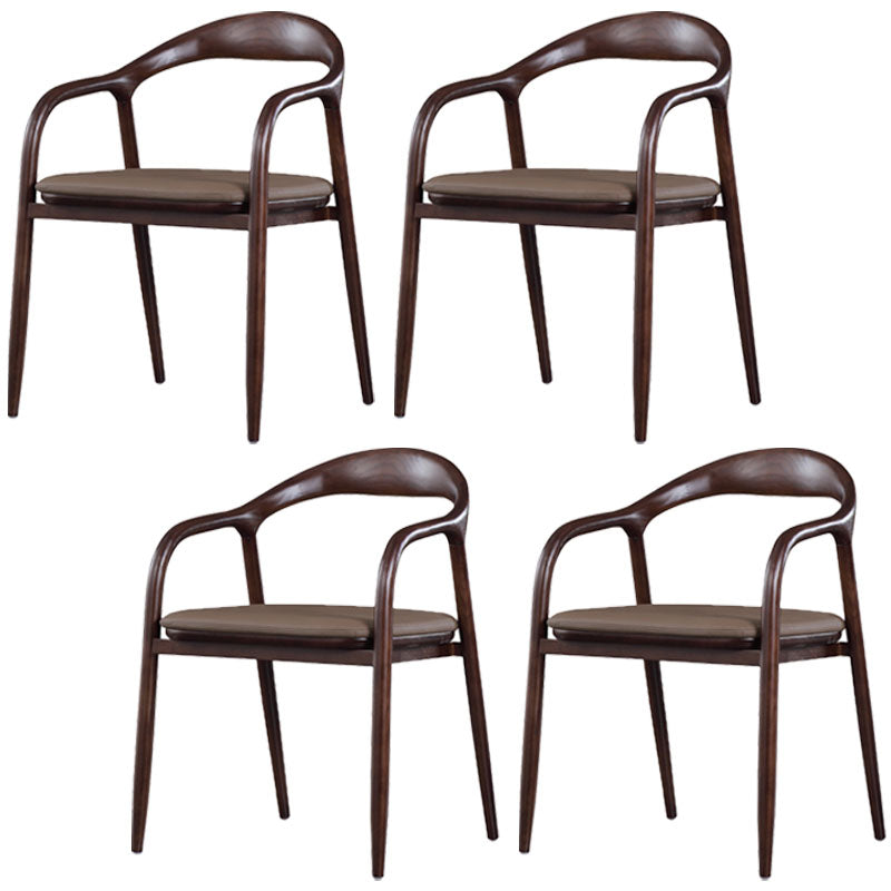 Silla tradicional de madera maciza con respaldo, juego de sillas con brazos y respaldo abierto para comedor y cocina