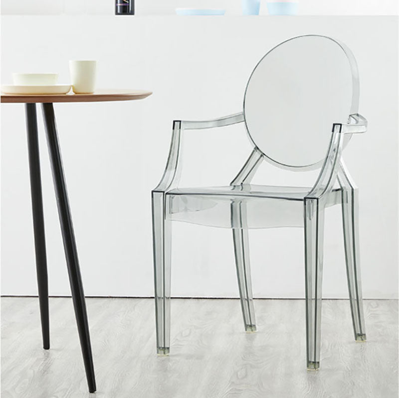 Chaise latérale de salle à manger à dossier ouvert au design moderne, fauteuil de salle à manger en plastique pour la maison