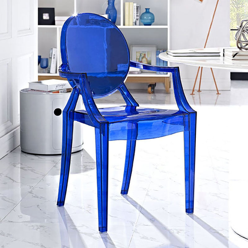 Chaise latérale de salle à manger à dossier ouvert au design moderne, fauteuil de salle à manger en plastique pour la maison