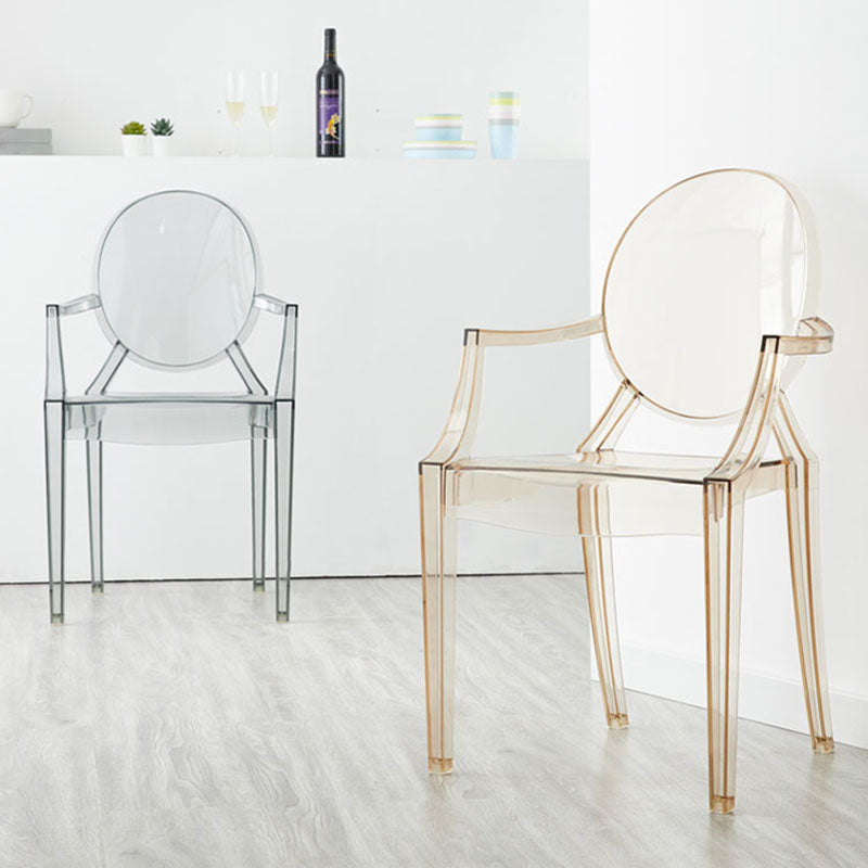 Chaise latérale de salle à manger à dossier ouvert au design moderne, fauteuil de salle à manger en plastique pour la maison