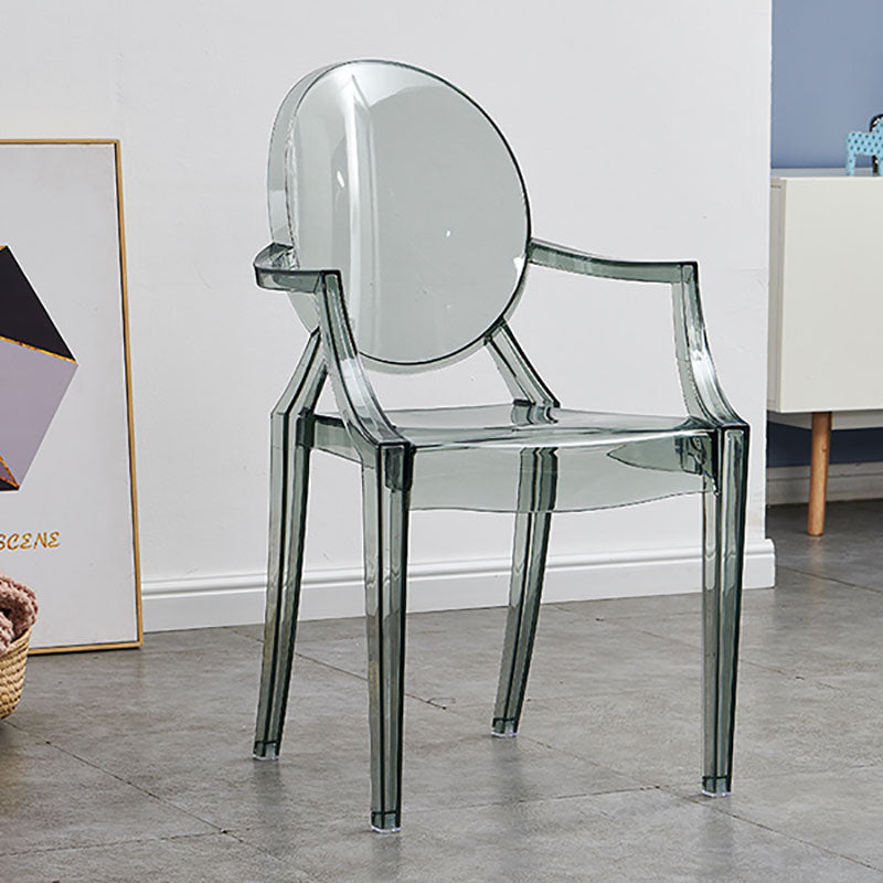Chaise latérale de salle à manger à dossier ouvert au design moderne, fauteuil de salle à manger en plastique pour la maison