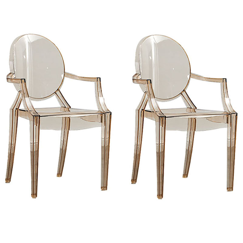 Chaise latérale de salle à manger à dossier ouvert au design moderne, fauteuil de salle à manger en plastique pour la maison