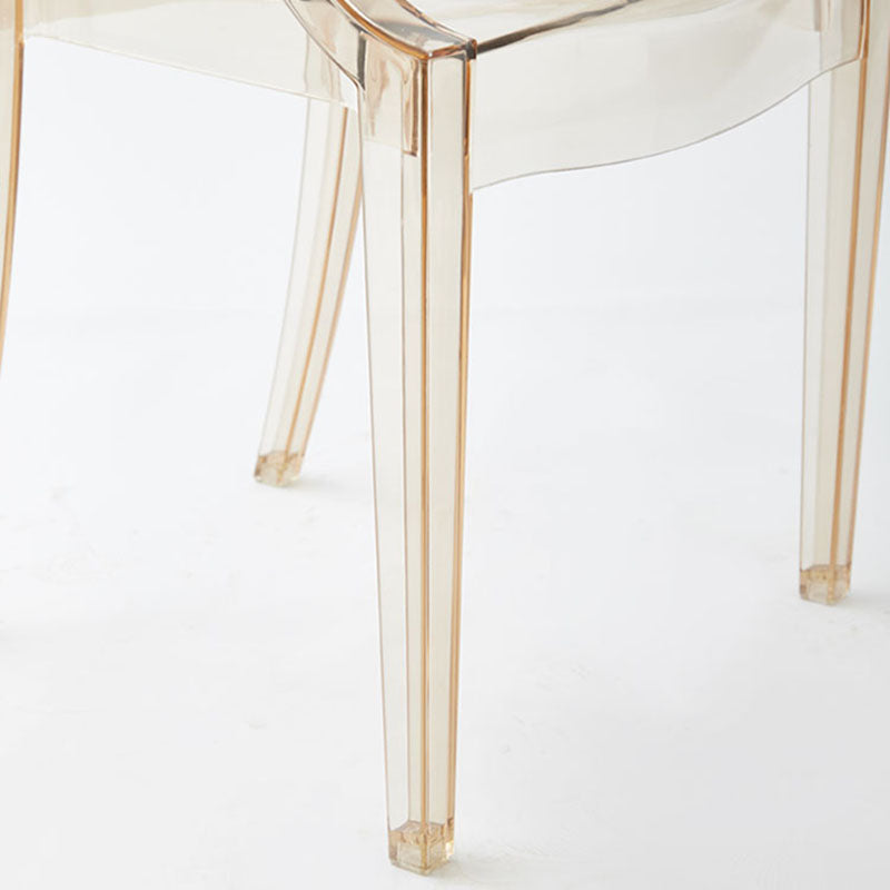 Chaise latérale de salle à manger à dossier ouvert au design moderne, fauteuil de salle à manger en plastique pour la maison