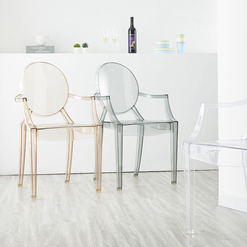 Chaise latérale de salle à manger à dossier ouvert au design moderne, fauteuil de salle à manger en plastique pour la maison