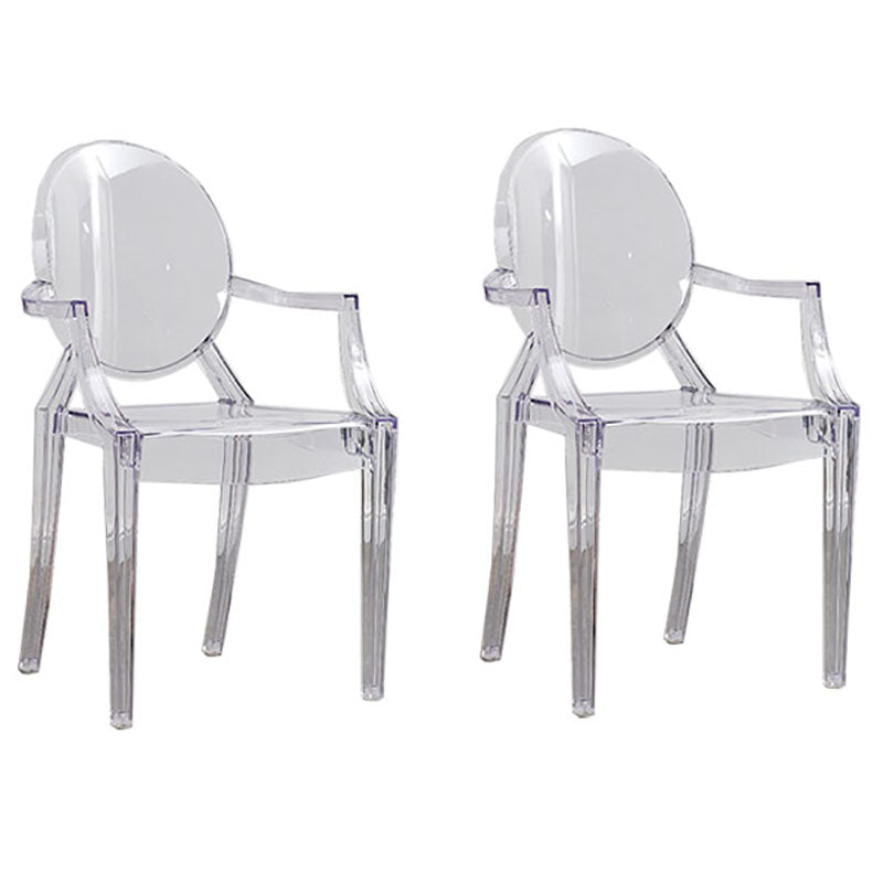 Chaise latérale de salle à manger à dossier ouvert au design moderne, fauteuil de salle à manger en plastique pour la maison